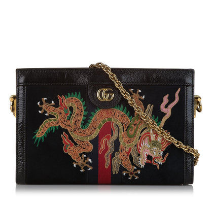 Gucci Ophidia Dragon Suede Crossbody Bag (SHG-34212)