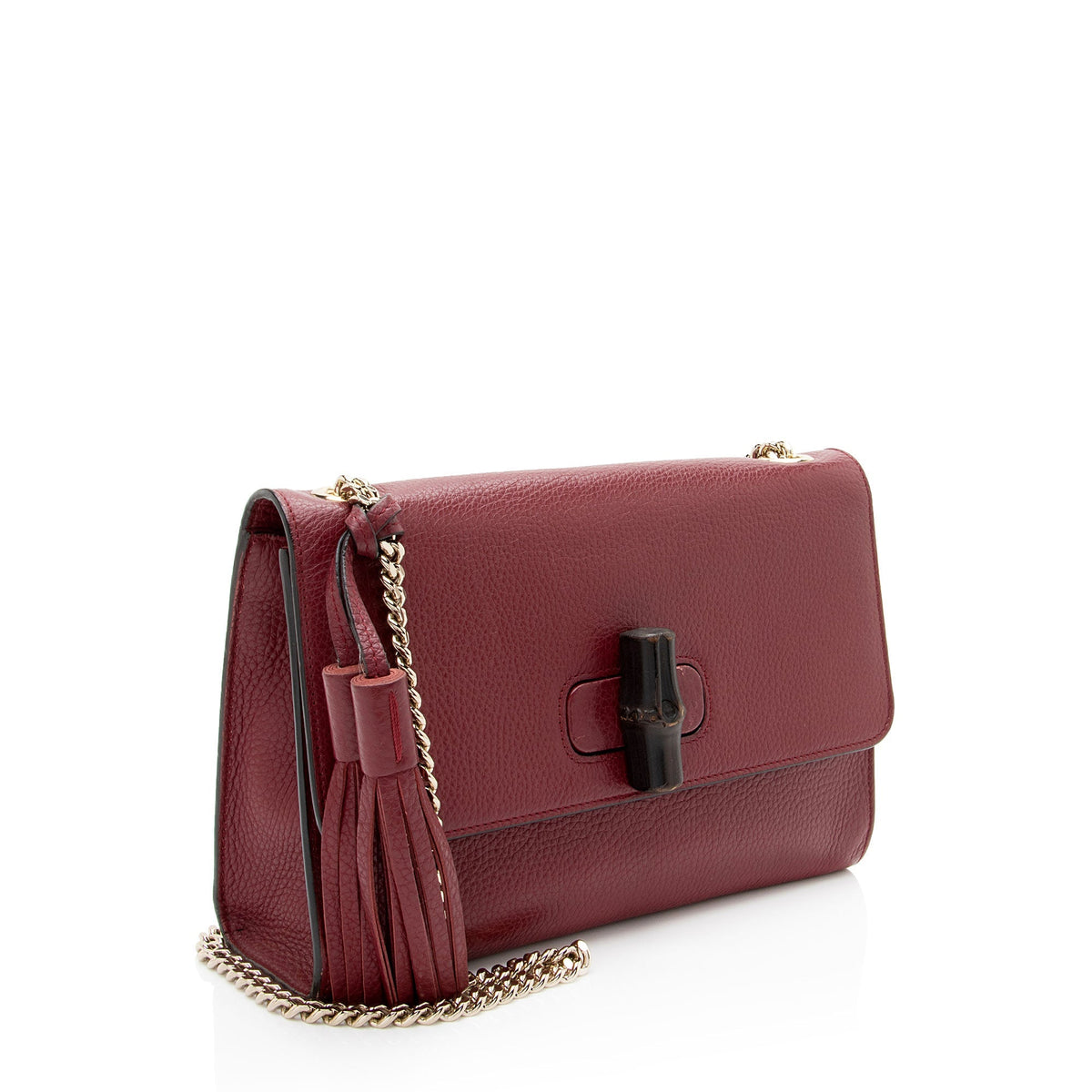 Gucci Pebbled Leather Miss Bamboo Medium Crossbody