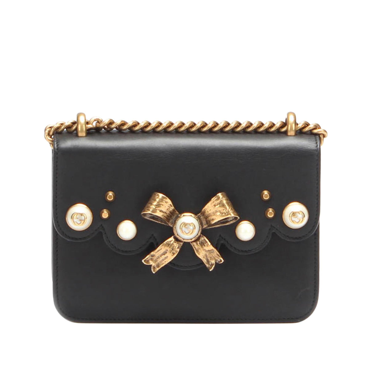 Gucci Peony Chain Leather Crossbody Bag (SHG-nU4ADo)