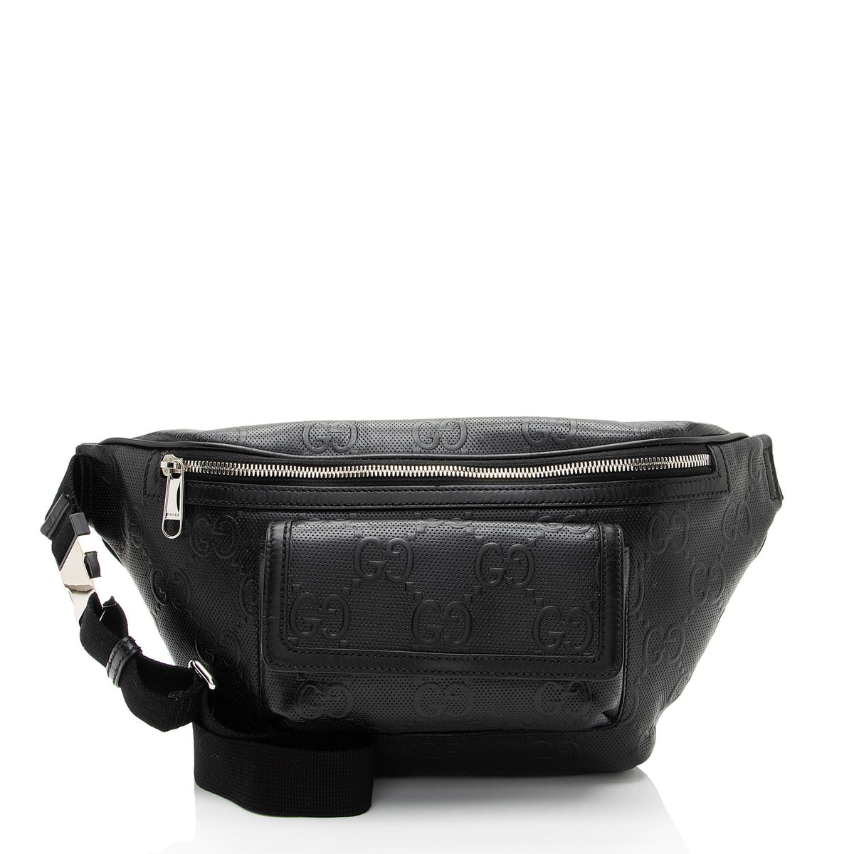 Gucci Perforated Embossed Leather GG Pocket Belt Bag (SHF-TJNqCI)
