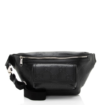 Gucci Perforated Embossed Leather GG Pocket Belt Bag (SHF-TJNqCI)