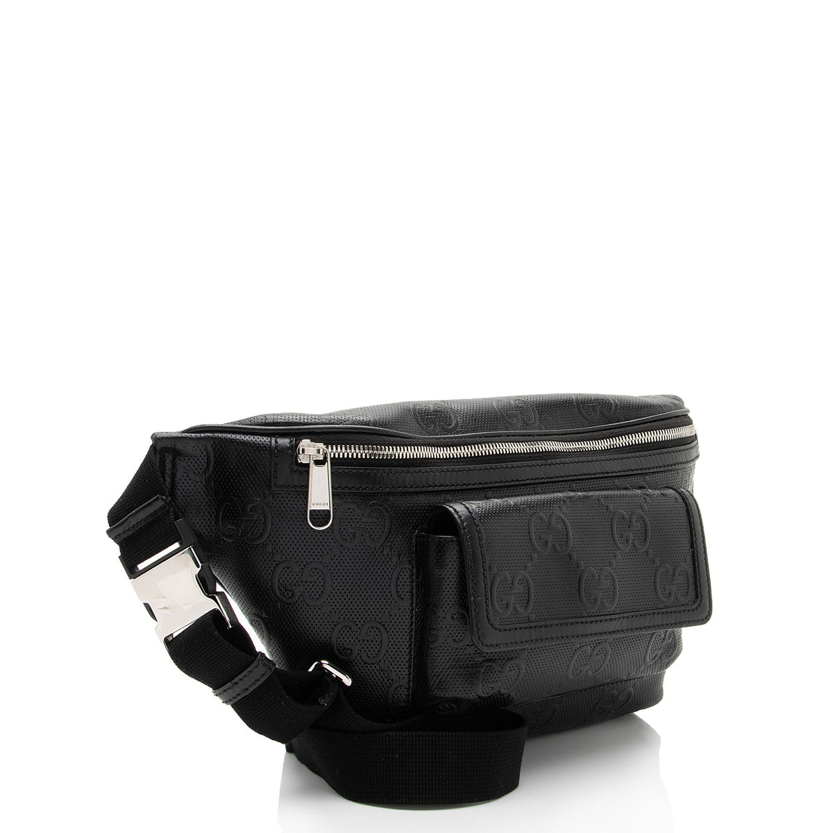 Gucci Perforated Embossed Leather GG Pocket Belt Bag (SHF-TJNqCI)
