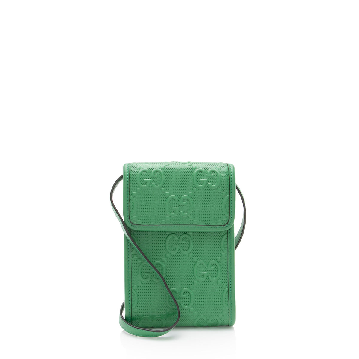 Gucci Perforated GG Embossed Leather Mini Flap Crossbody