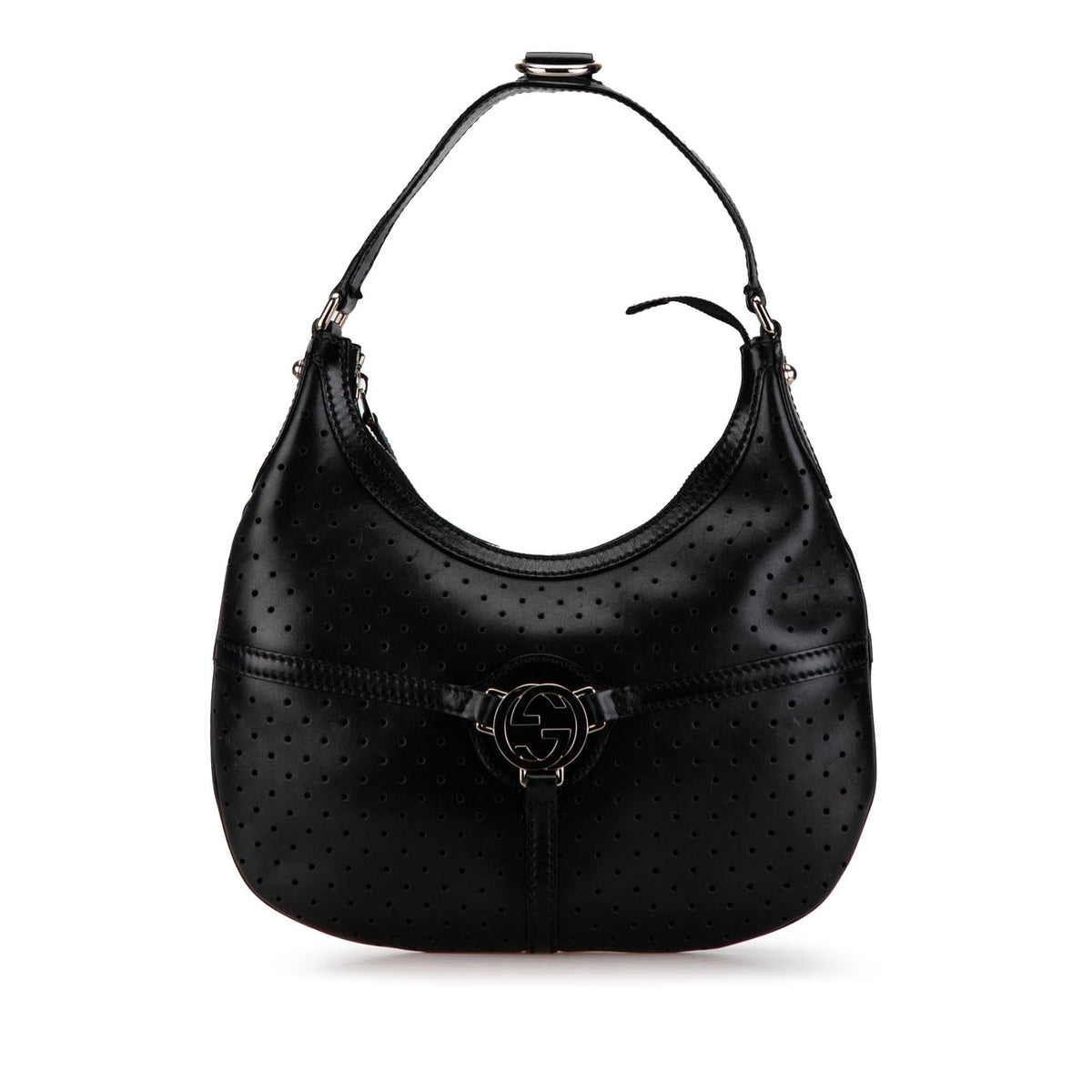 Gucci Perforated Leather Reins Hobo (SHG-MnlrPw)
