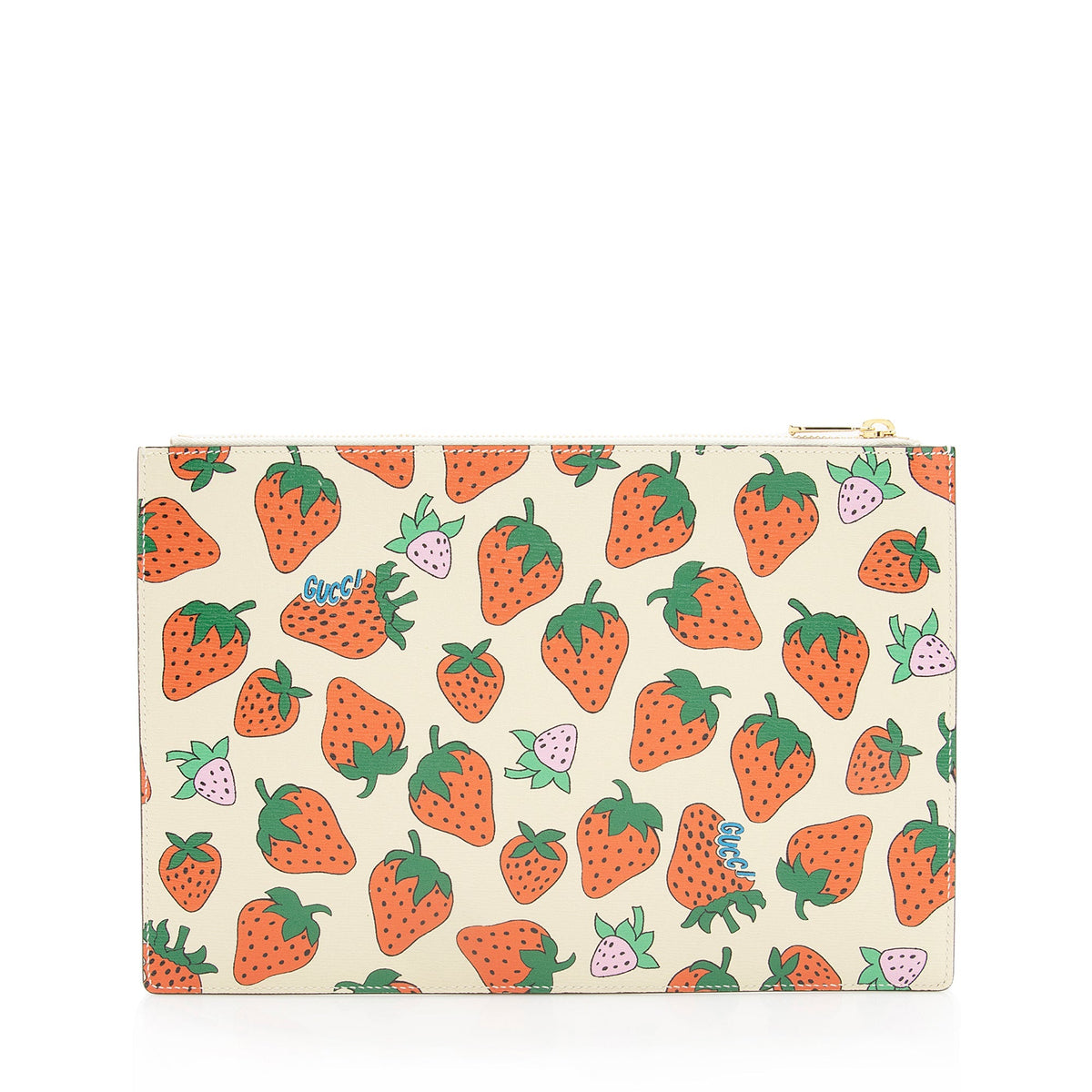 Gucci Printed Leather Strawberry Zumi Pouch (SHF-22217)