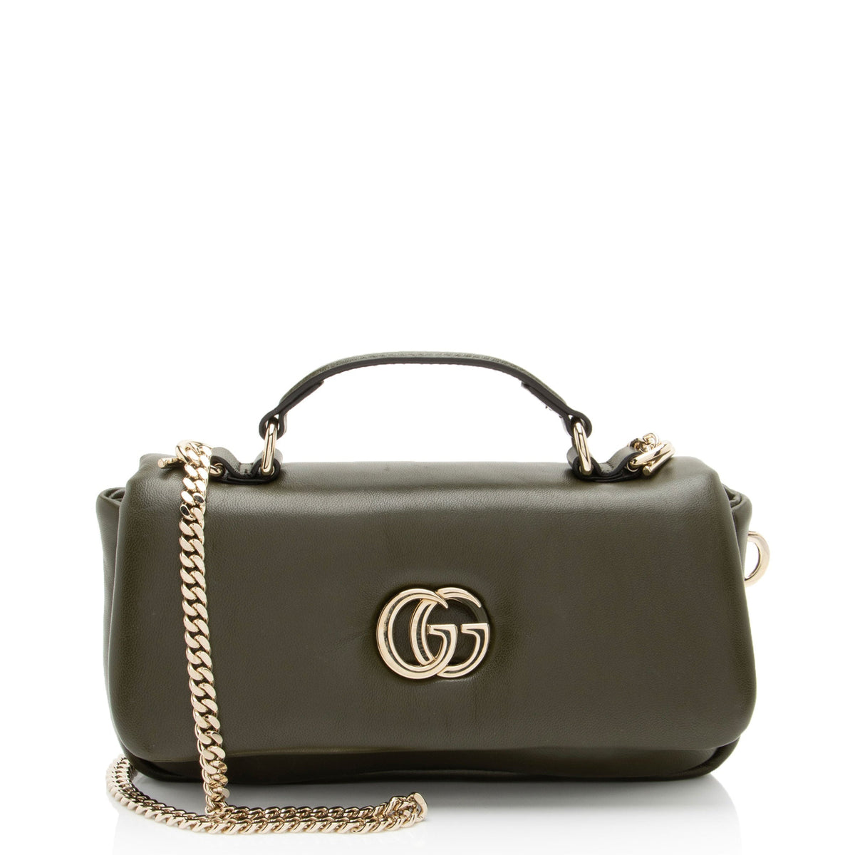 Gucci Puffy Leather GG Milano Small Top Handle