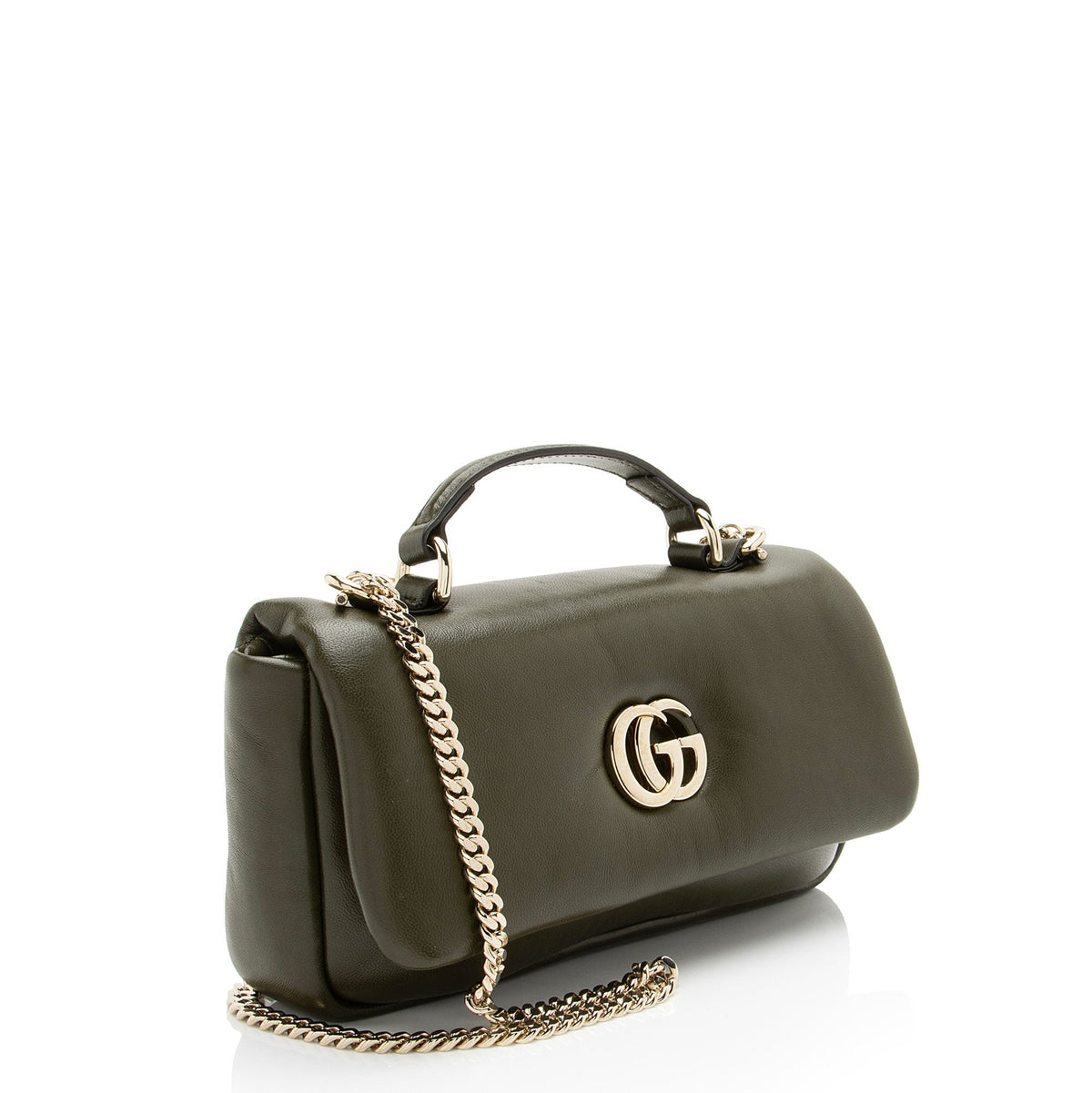 Gucci Puffy Leather GG Milano Small Top Handle
