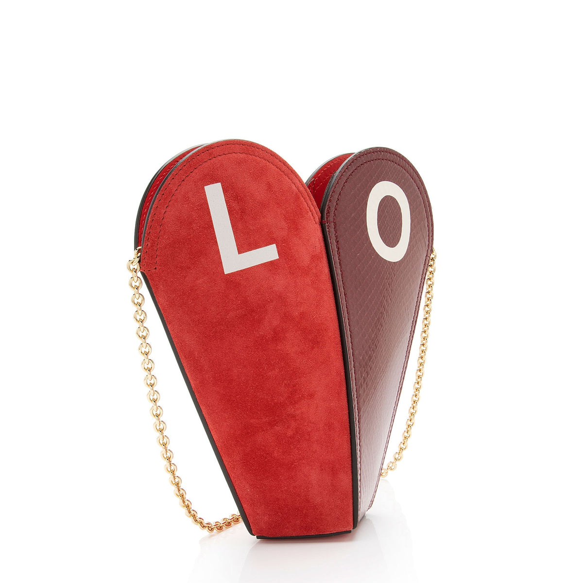 Gucci Python Suede Valentines Day Heart Small Chain Bag (SHF-6nBkhe)