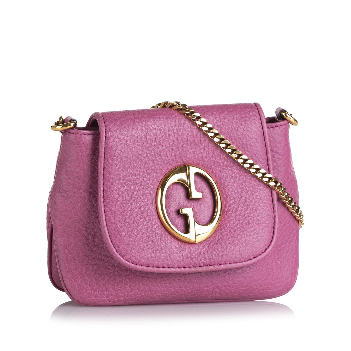 Gucci Small 1973 Leather Chain Crossbody bag (SHG-36049)