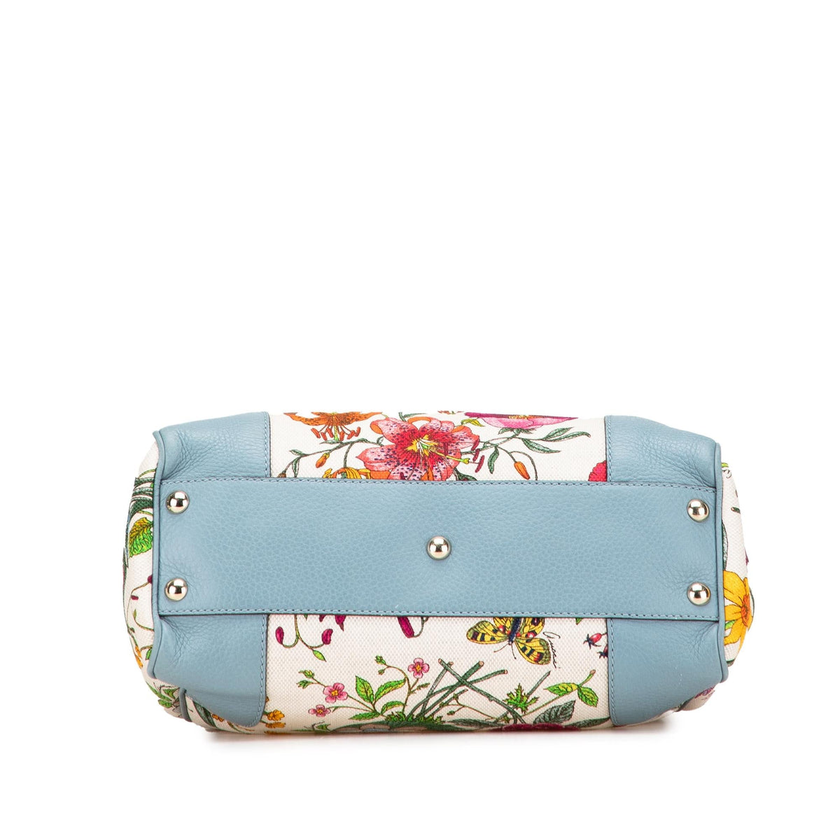 Gucci Small Canvas Flora Bamboo Shopper Satchel