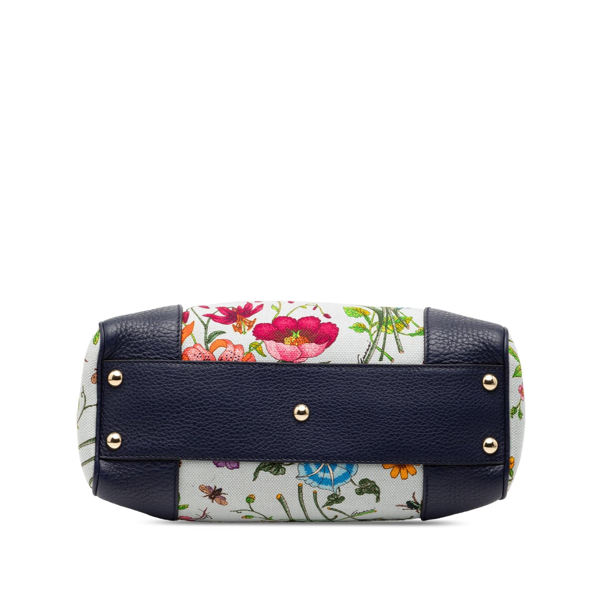 Gucci Small Canvas Flora Bamboo Shopper Satchel