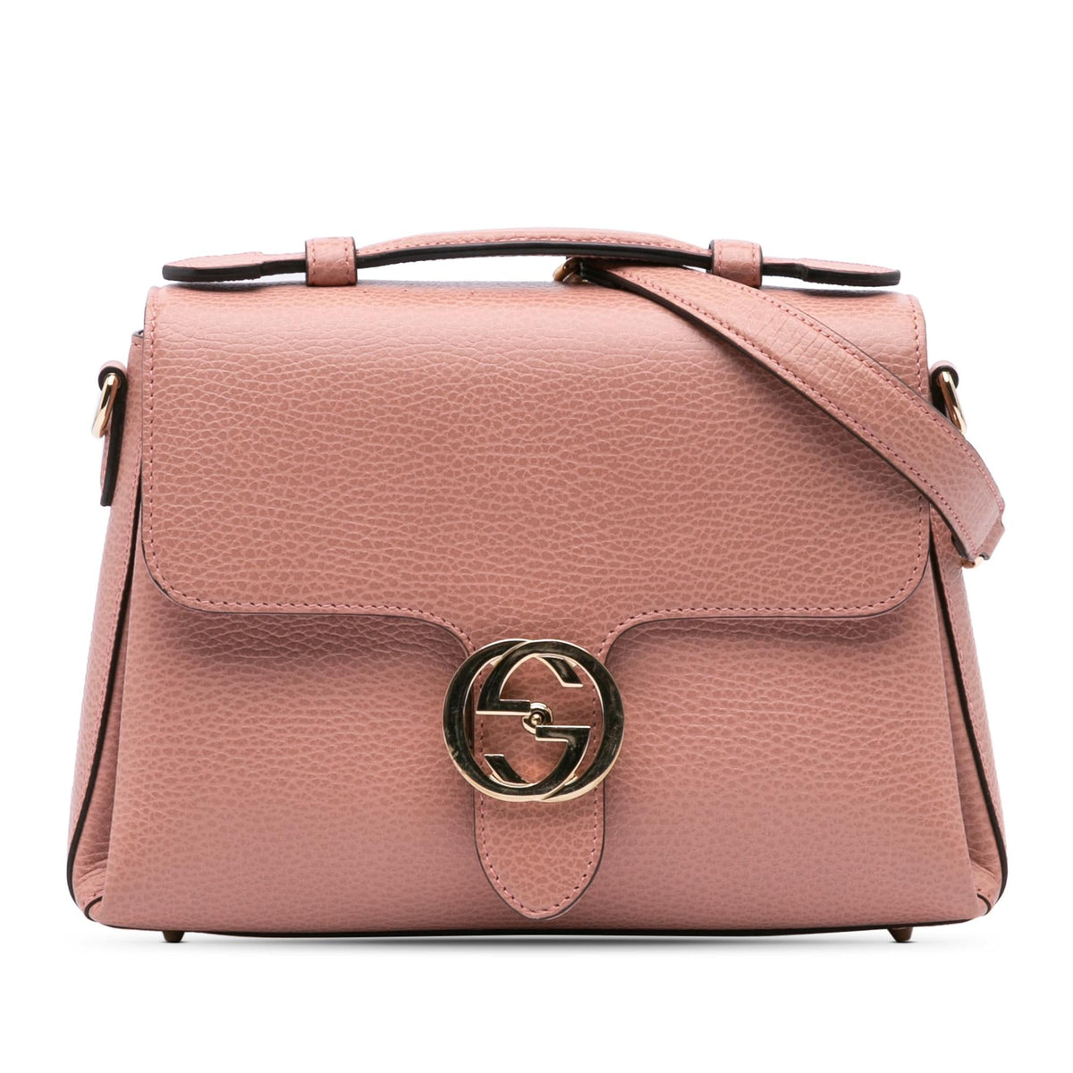 Gucci Small Dollar Leather Interlocking G Satchel