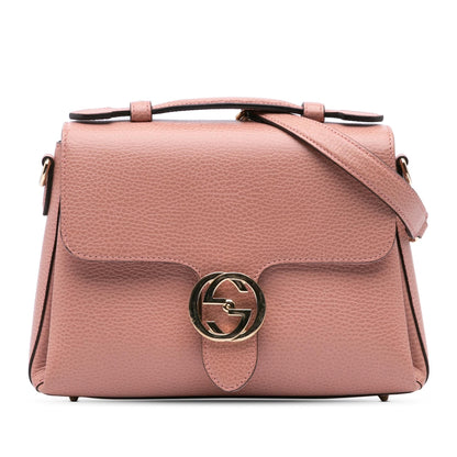 Gucci Small Dollar Leather Interlocking G Satchel