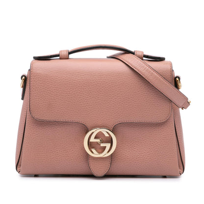 Gucci Small Dollar Leather Interlocking G Satchel