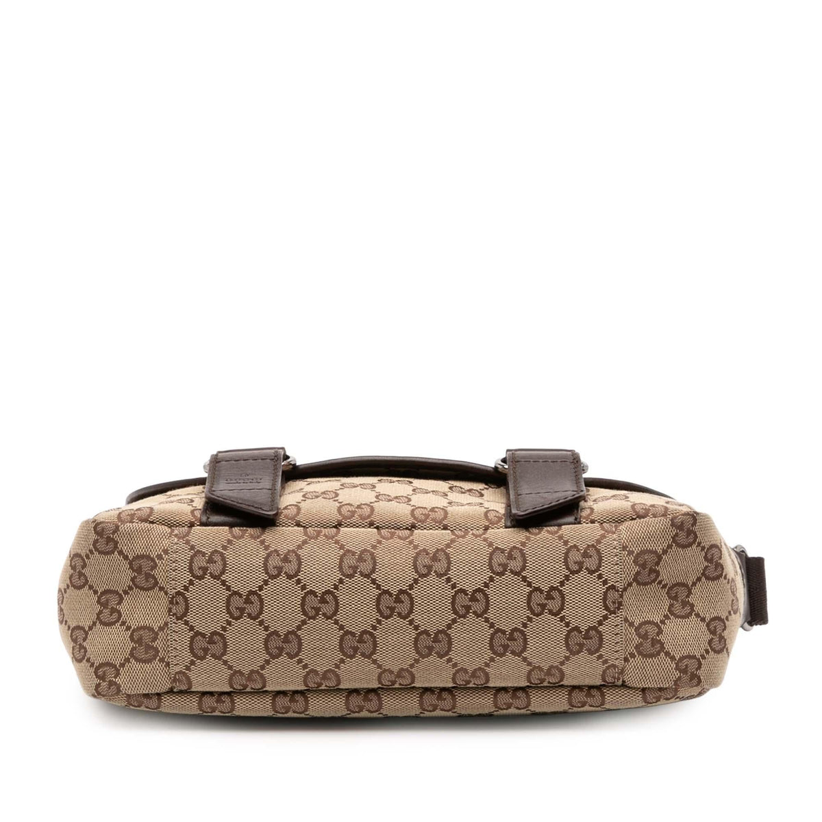 Gucci Small GG Canvas Double Buckle Flap Messenger Bag