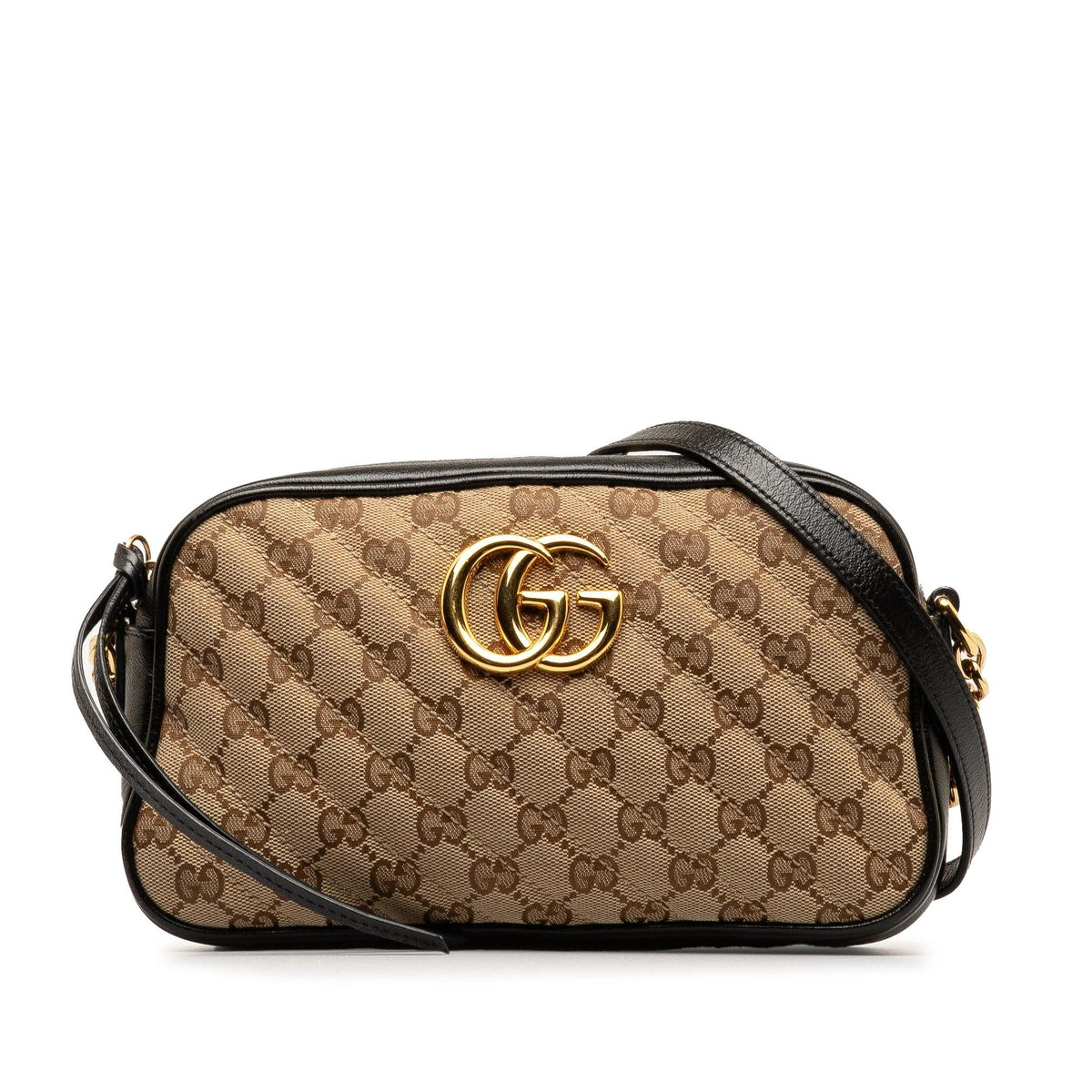 Gucci Small GG Canvas Marmont Matelasse Camera Bag (SHG-8k8jfb)