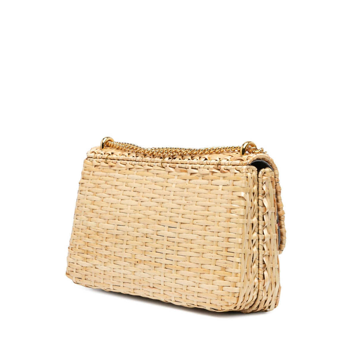 Gucci Small GG Marmont Glazed Wicker Flap (SHG-kgHeVf)
