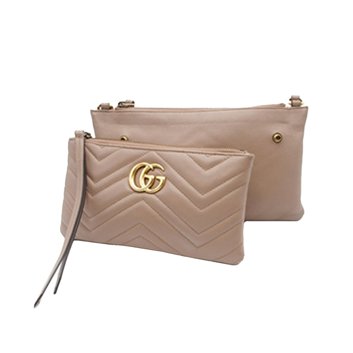 Gucci Small GG Marmont Matelasse Double Zip Pochette (SHG-TGr70z)