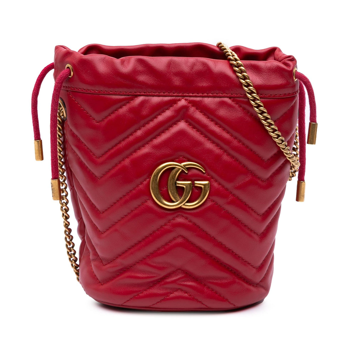 Gucci Small GG Marmont Matelasse Leather Bucket Bag