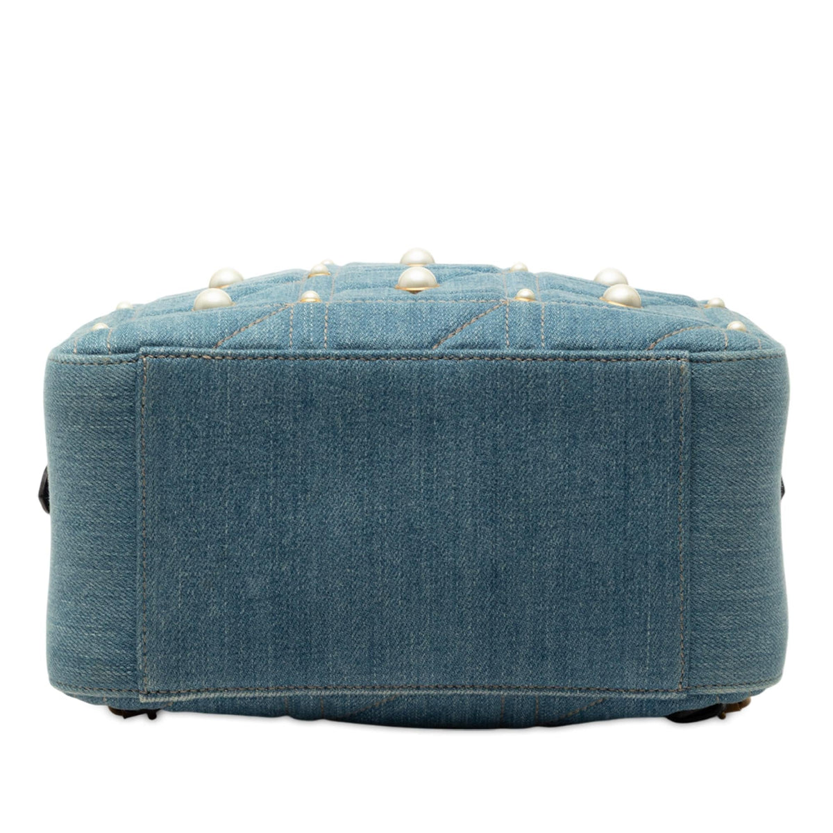 Gucci Small GG Marmont Pearl Studded Matelasse Denim Backpack