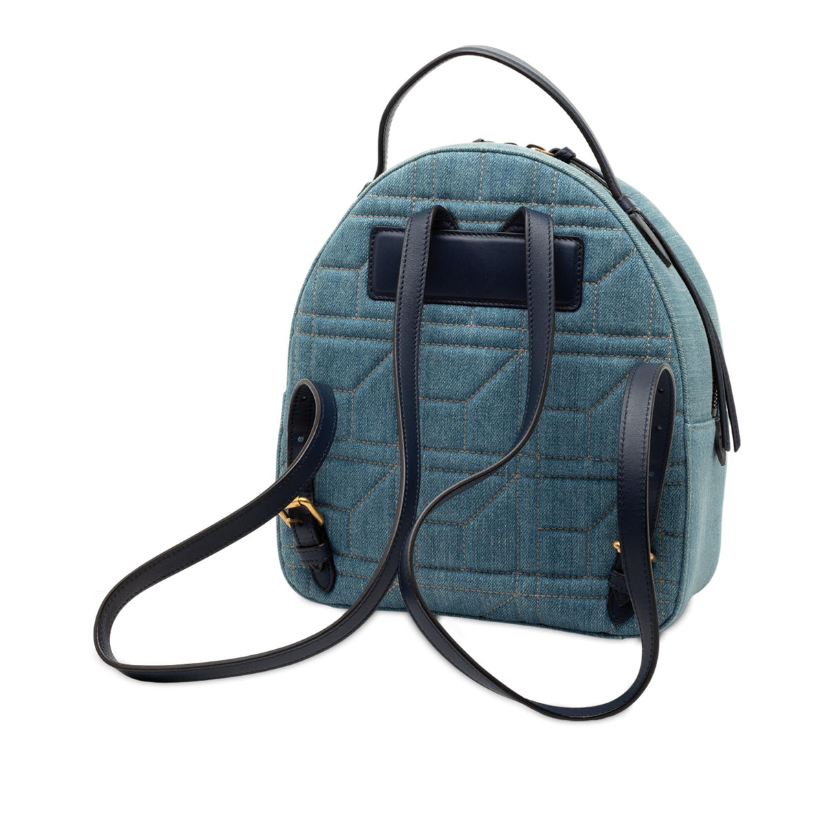 Gucci Small GG Marmont Pearl Studded Matelasse Denim Backpack
