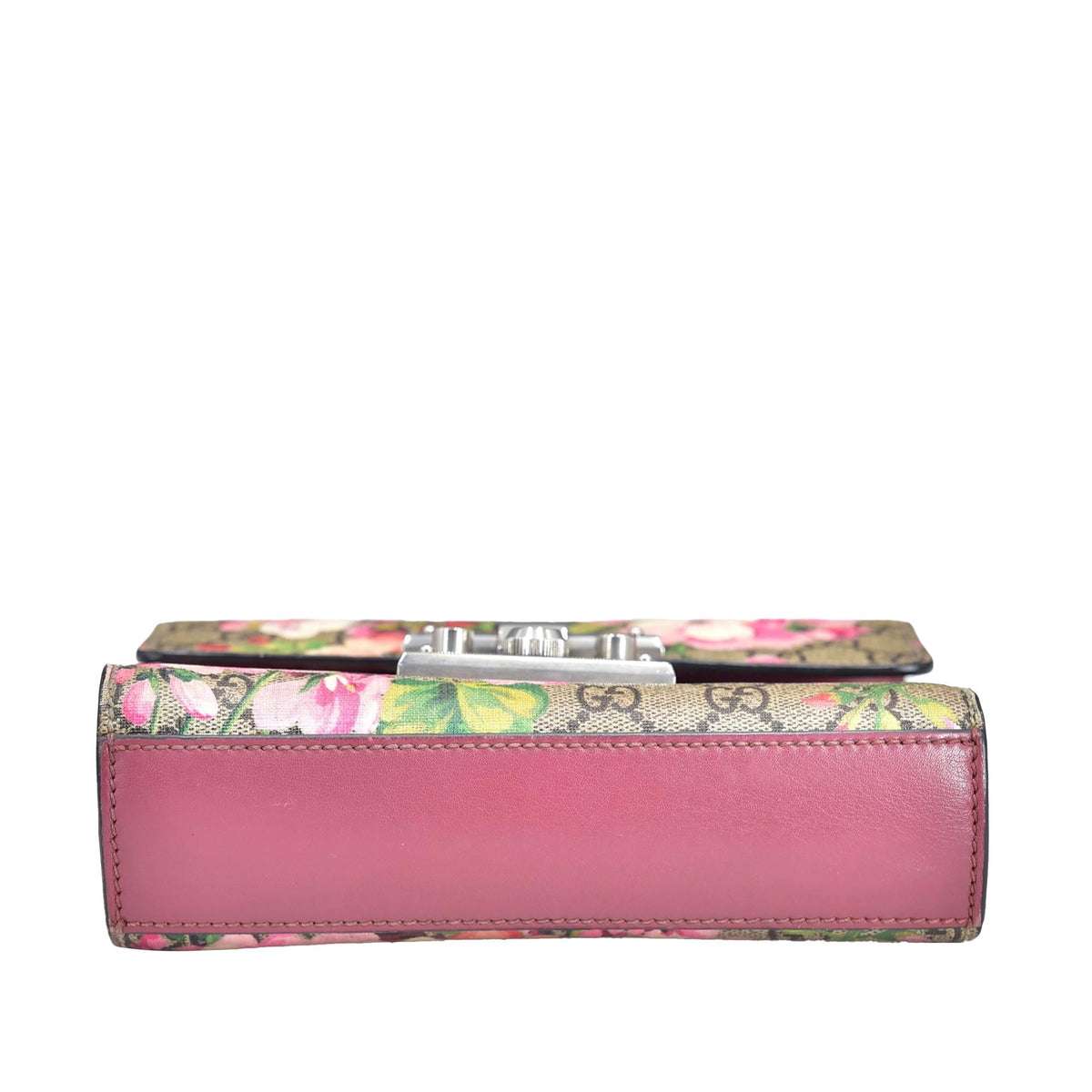 Gucci Small GG Supreme Blooms Padlock Crossbody (SHG-uGapP0)