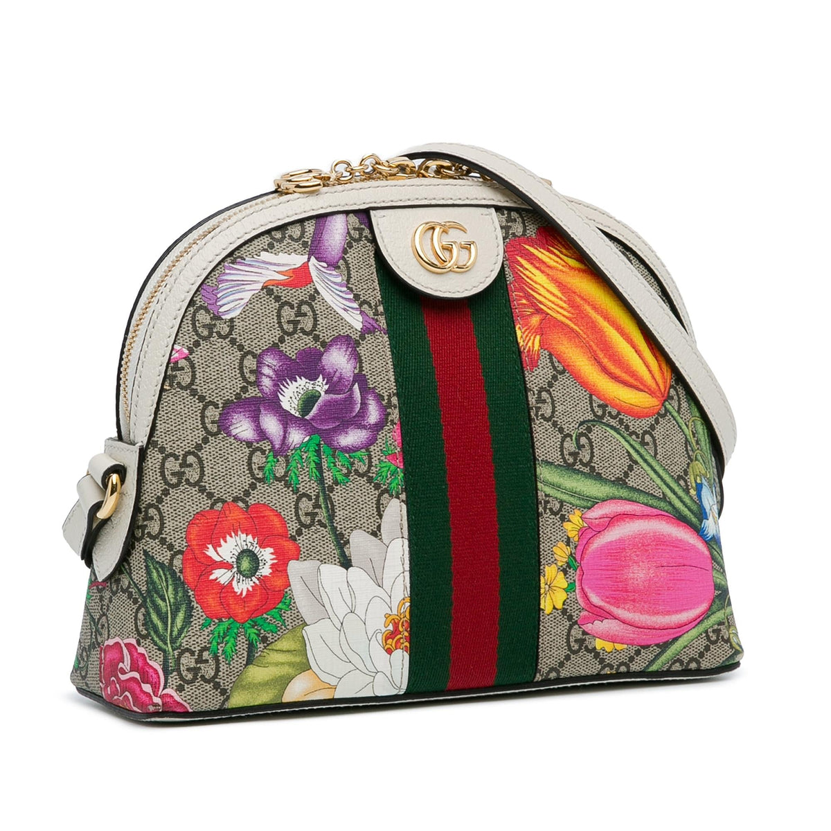 Gucci Small GG Supreme Flora Ophidia Dome (SHG-HswPWQ)