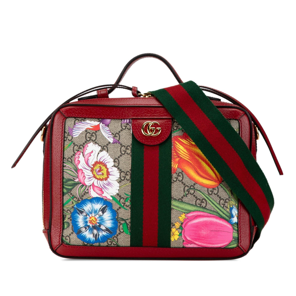 Gucci Small GG Supreme Flora Ophidia Satchel (SHG-Z0jPfA)