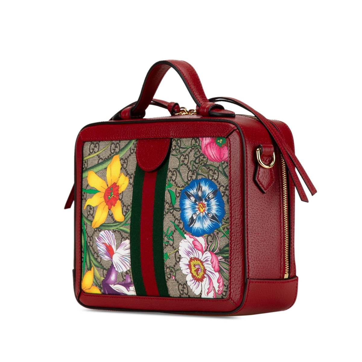 Gucci Small GG Supreme Flora Ophidia Satchel (SHG-Z0jPfA)