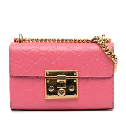 Gucci Small Guccissima Padlock Crossbody Bag (SHG-1P2MX2)