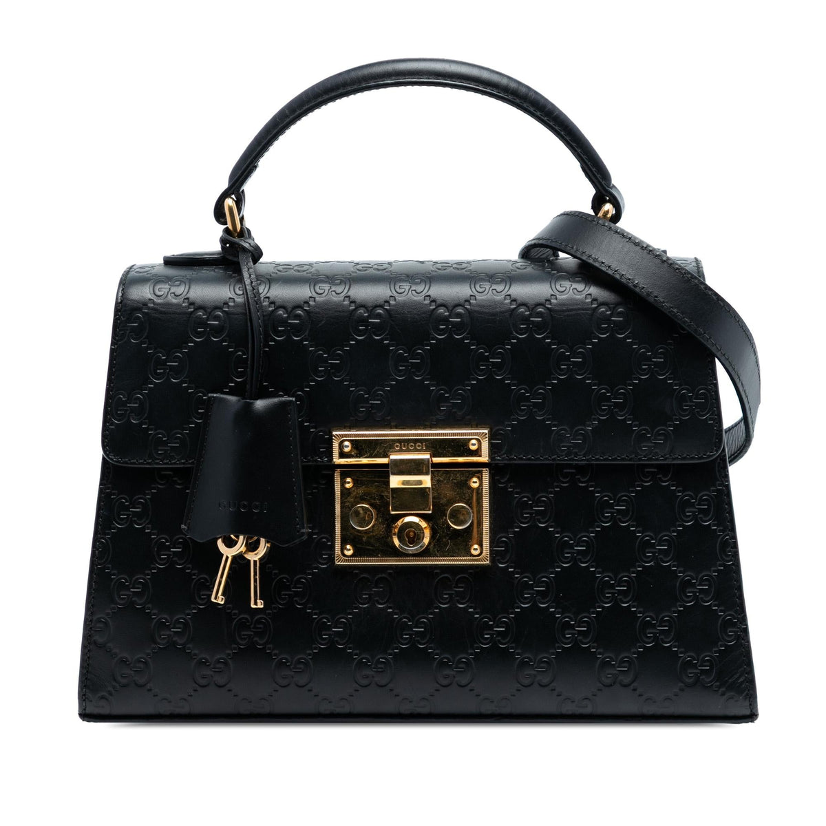Gucci Small Guccissima Padlock Satchel