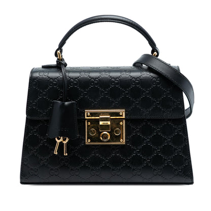 Gucci Small Guccissima Padlock Satchel