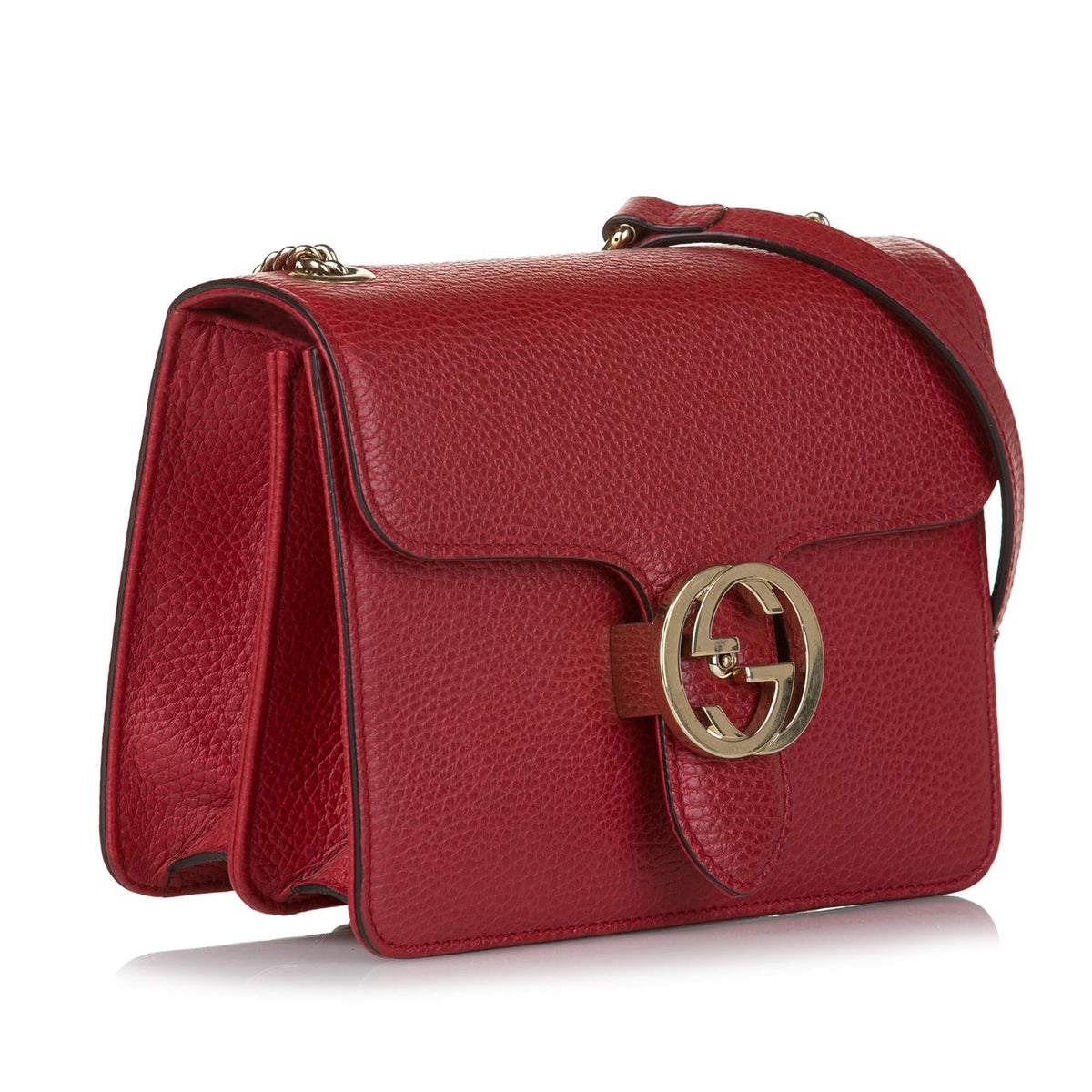 Gucci Small Interlocking G Leather Crossbody Bag (SHG-32603)