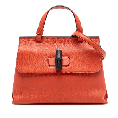 Gucci Small Leather Bamboo Daily Satchel