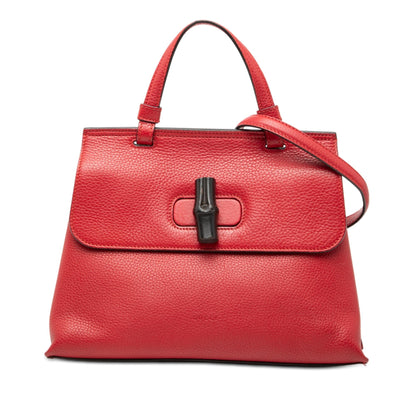 Gucci Small Leather Bamboo Daily Satchel