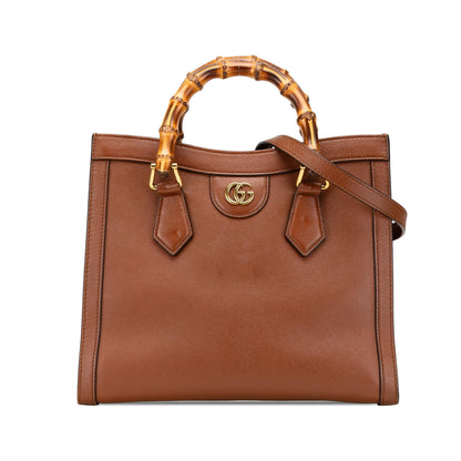 Gucci Small Leather Bamboo Diana Satchel