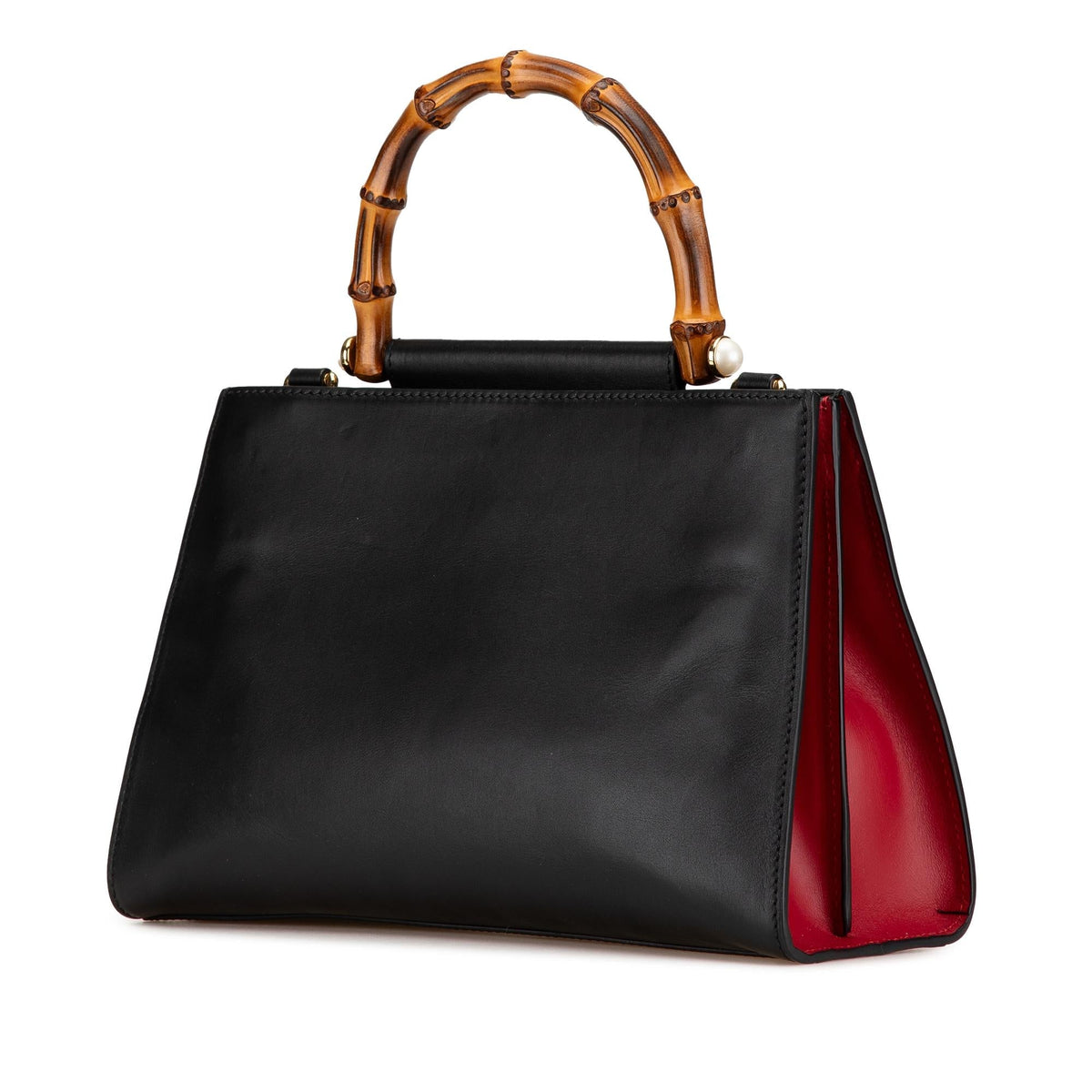 Gucci Small Leather Bamboo Nymphaea Satchel