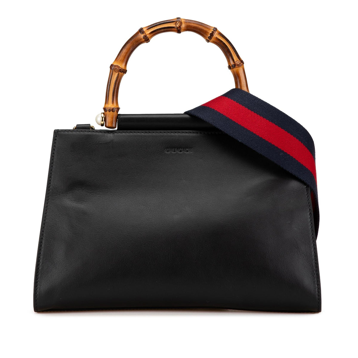 Gucci Small Leather Bamboo Nymphaea Satchel