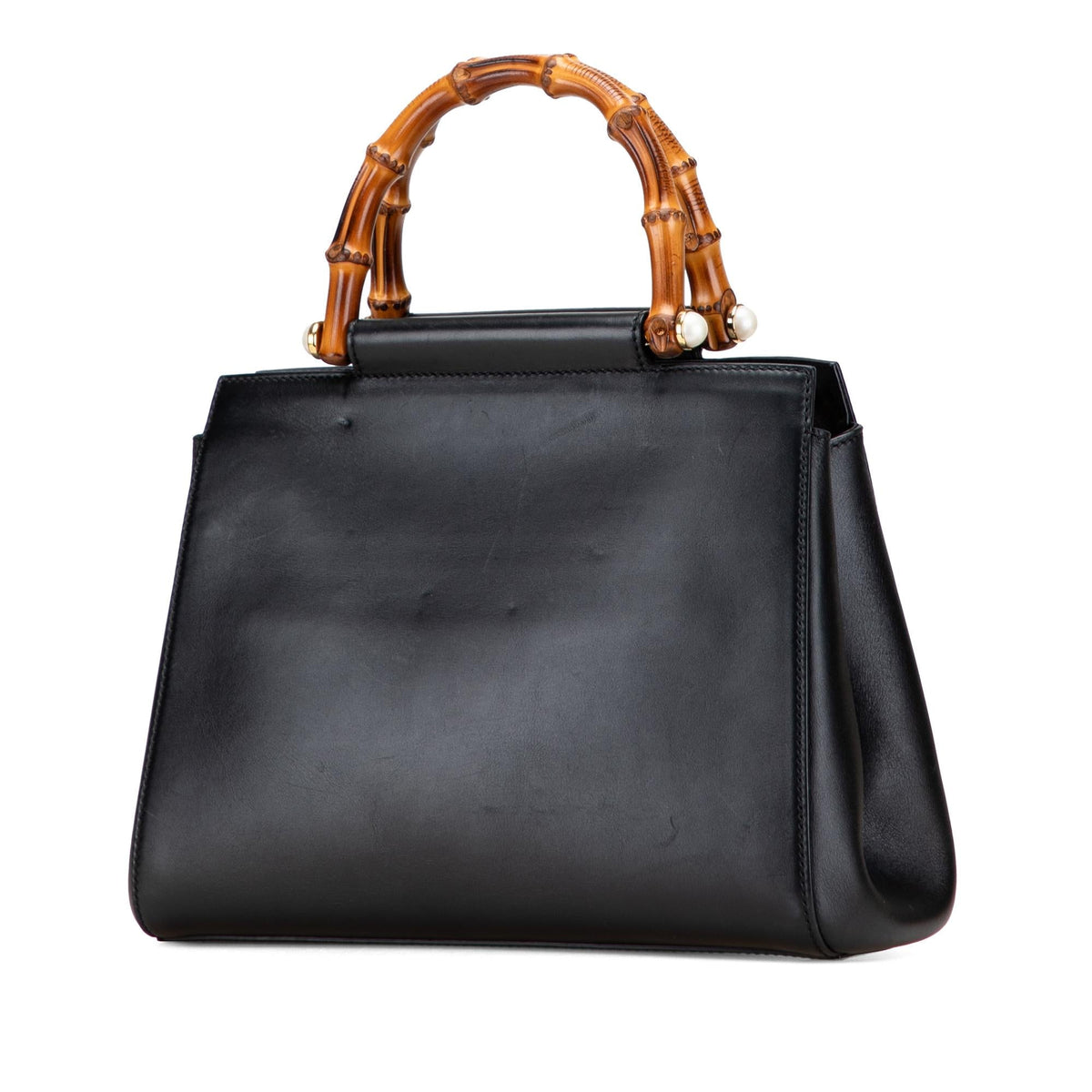 Gucci Small Leather Bamboo Nymphaea Satchel