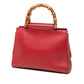 Gucci Small Leather Bamboo Nymphaea Satchel