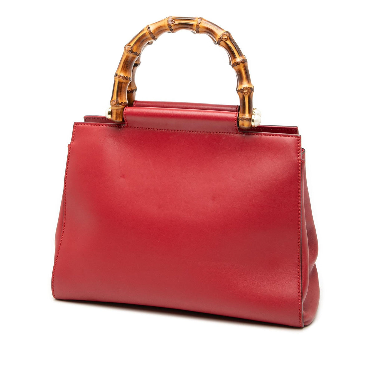 Gucci Small Leather Bamboo Nymphaea Satchel