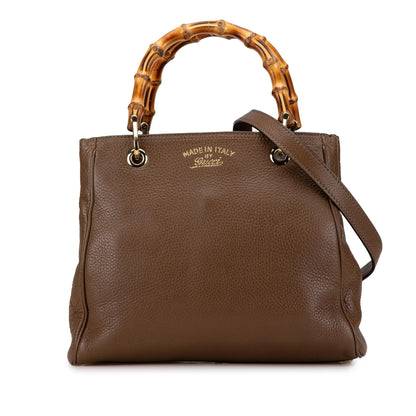 Gucci Small Leather Bamboo Shopper Satchel (SHG-qXAgyf)
