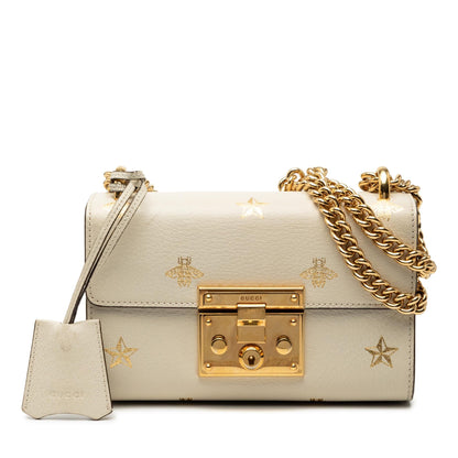Gucci Small Leather Bee Star Padlock Crossbody