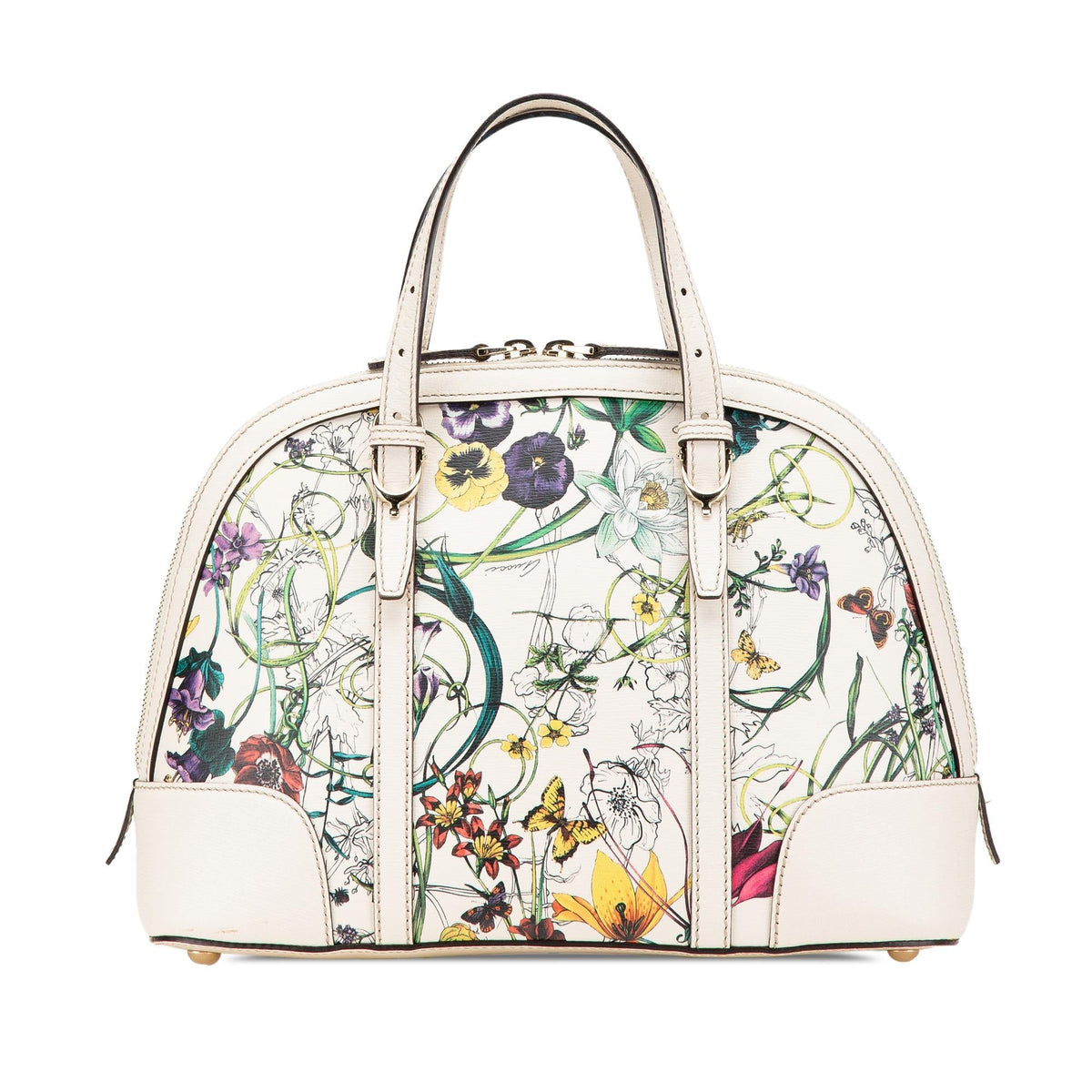 Gucci Small Leather Flora Nice Dome Satchel