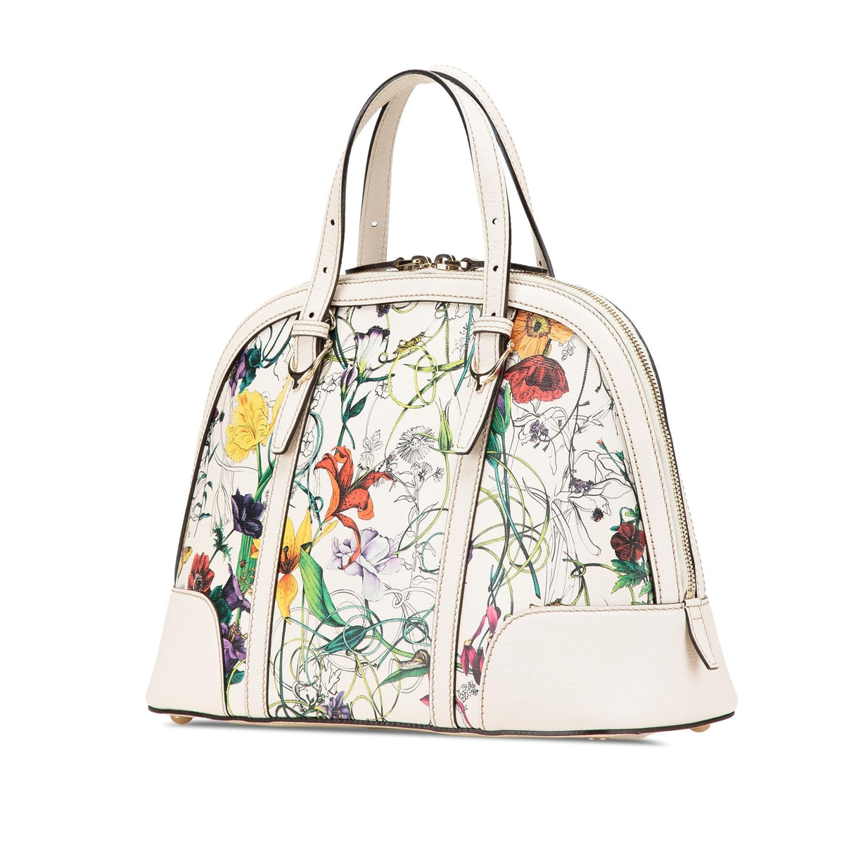 Gucci Small Leather Flora Nice Dome Satchel