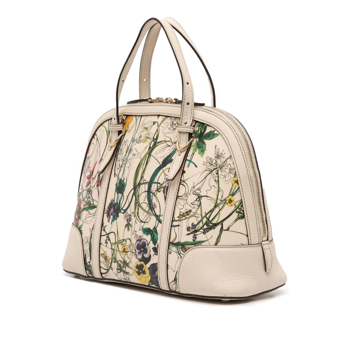 Gucci Small Leather Flora Nice Dome Satchel