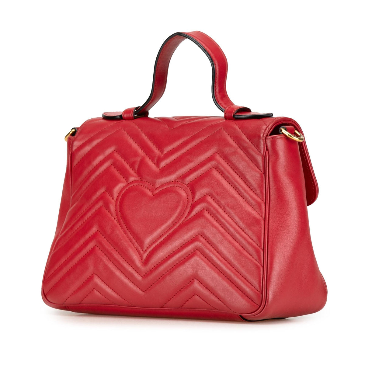 Gucci Small Leather GG Marmont Top Handle Satchel
