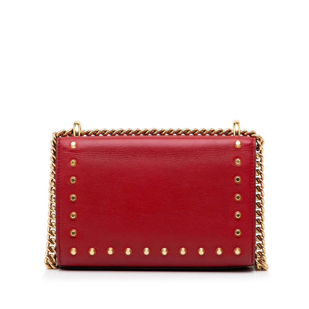 Gucci Small Leather Pearl Studded Padlock Crossbody Bag (SHG-lpKTdk)