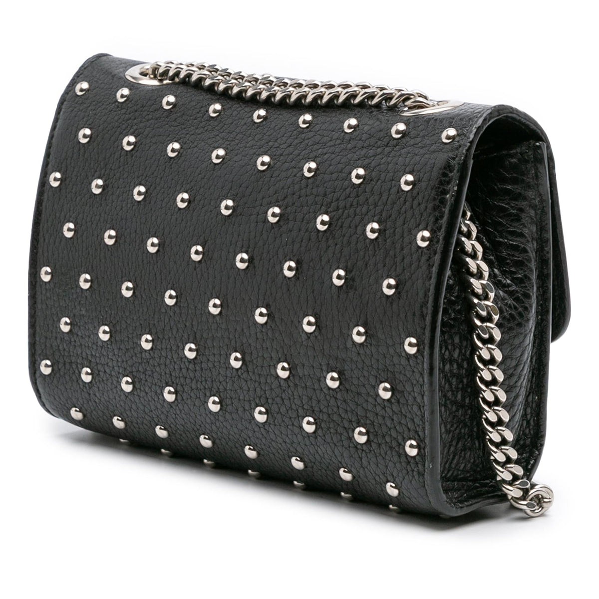 Gucci Small Leather Studded Miss Bamboo Crossbody