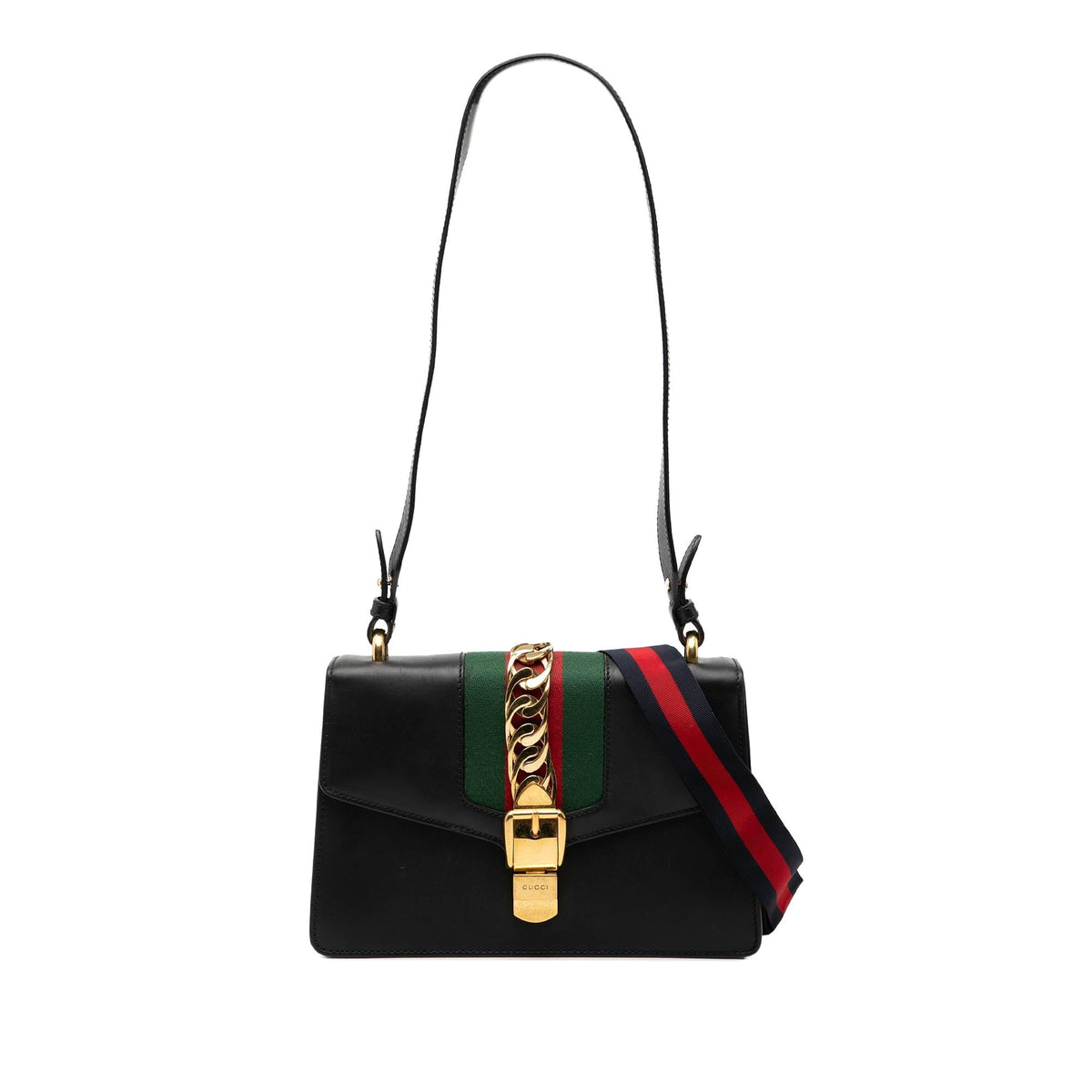 Gucci Small Leather Sylvie Web Satchel